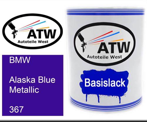 BMW, Alaska Blue Metallic, 367: 1L Lackdose, von ATW Autoteile West.